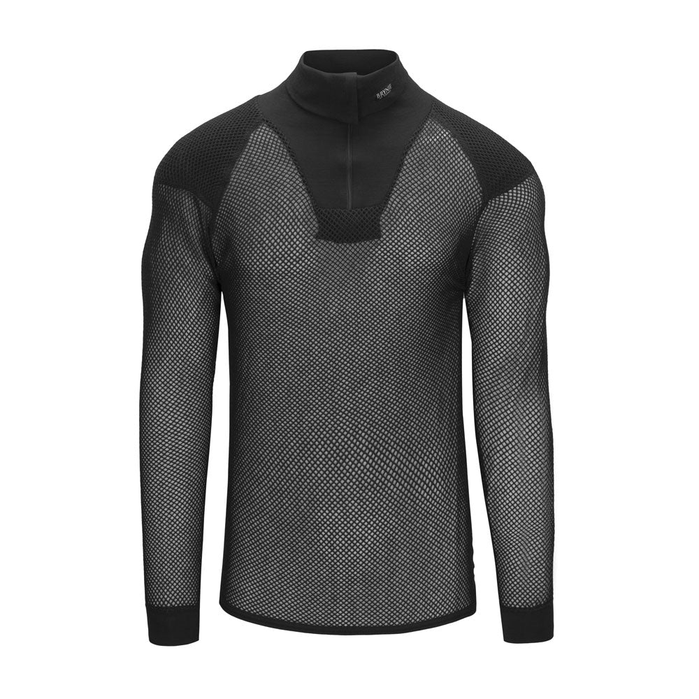 Super Thermo Zip Polo Shirt with Inlay - Black, XS image