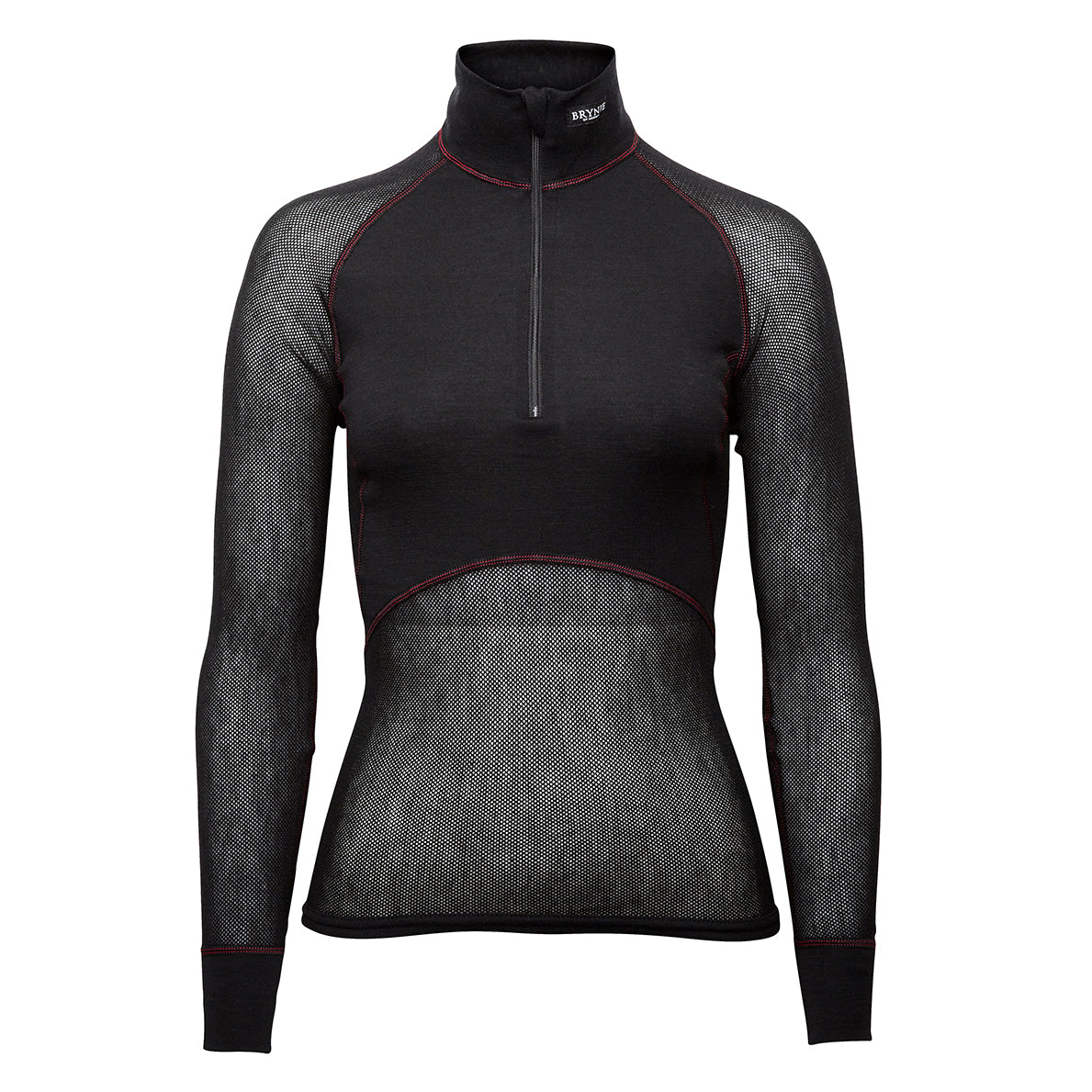 Women's Wool Thermo Light Zip Polo 3/4 Neck Base Layer image 0